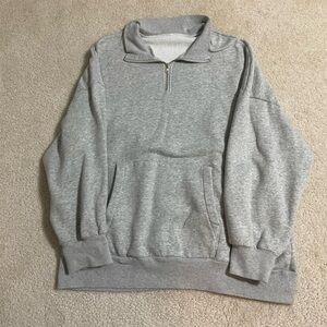 American Eagle Outfitters Gray Half-Zip Sweatshirt